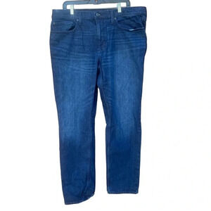 GOODFELLOW mens size 38x32 dark blue jeans, slim fit, like new